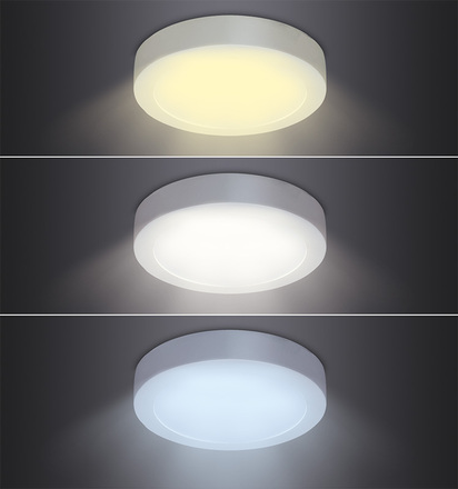 Solight LED mini panel CCT, přisazený, 18W, 1530lm, 3000K, 4000K, 6000K, kulatý WD172