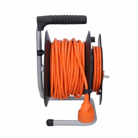 Solight prodlužovací přívod na bubnu, 1 zásuvka, 25m, oranžový kabel, 3x 1,5mm2 PB11O