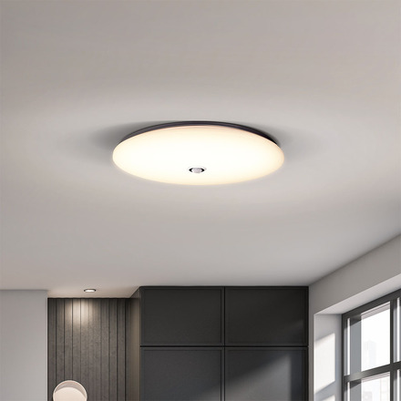 Solight LED stropní světlo PLAIN s PIR sensorem, 18W, 1260lm, 3000K, kulaté, 33cm WO776