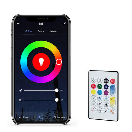 Solight wifi Smart LED světelný pás, RGB, 5m, sada s adaptérem a dálkovým ovladačem WM57