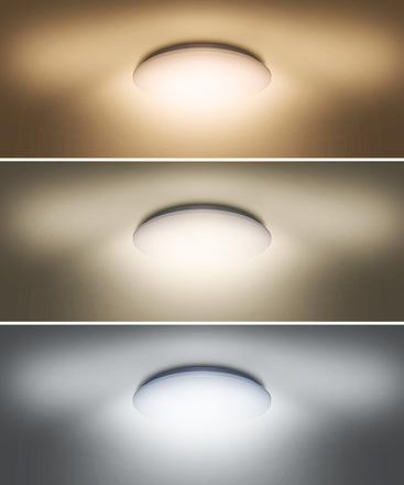 Solight LED stropní světlo Plain, 3CCT, 24W, 1920lm, 3000K, 4000K, 6000K, kulaté, 38cm WO788