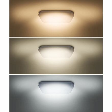 Solight LED stropní světlo Plain, 3CCT, 24W, 1920lm, 3000K, 4000K, 6000K, čtvercové, 38cm WO791