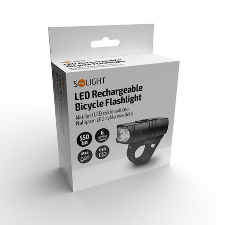 Solight LED nabíjecí cyklo svítilna, 550lm, Li-Ion WN38