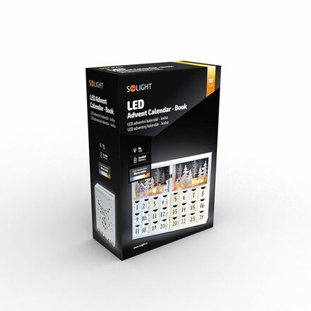 Solight LED adventní kalendář - kniha, 8x LED, 40x30cm, 2x AAA 1V244