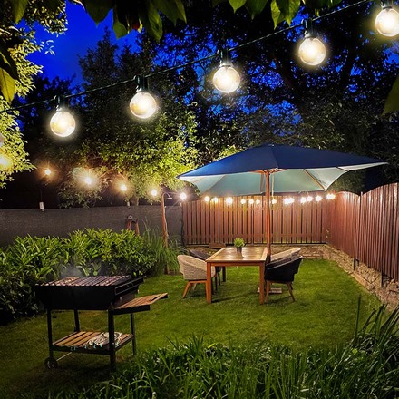 Solight LED venkovní řetěz s žárovkami, 25 žárovek, 15m+5m, 20W, teplá bílá WO794