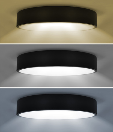 Solight LED stropní osvětlení LECCE, 3CCT, 48W, 2900lm, 40cm, 3000/4000/6000K, černá WO804-B