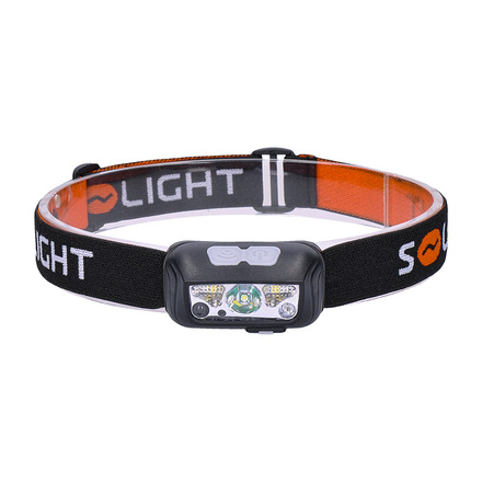 Solight LED čelová nabíjecí svítilna, 150 + 100lm, bílé a červené světlo, Li-Ion WN40
