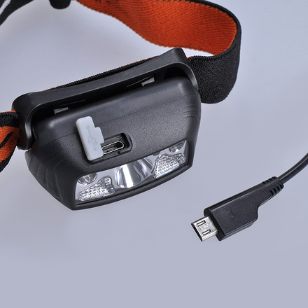 Solight LED čelová nabíjecí svítilna, 150 + 100lm, bílé a červené světlo, Li-Ion WN40
