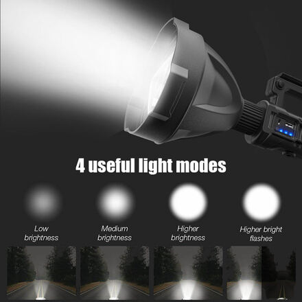 Solight LED nabíjecí ruční svítilna s power bankem, 800lm, Li-Ion WN44