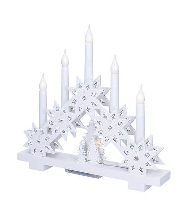 Solight LED vánoční svícen s hvězdami, 30cm, 5x LED, 2x AA 1V265