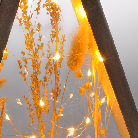 Solight LED dřevěná vánoční dekorace, zasněžené zimní květiny, 37cm, 2x AA 1V267