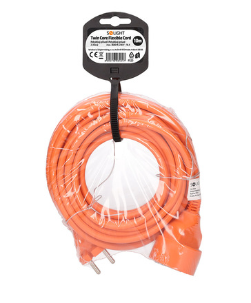Solight 1z pohyblivý přívod - spojka, 10m, 2 x 1,5mm2, oranžová PS20