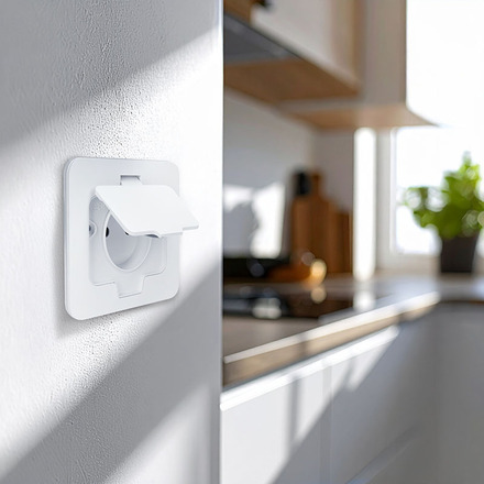 Solight vestavná podlahová zásuvka, IP55, matná bílá, obdélníkové víčko 5B322W