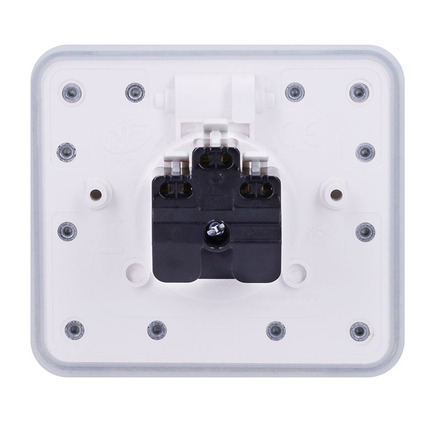 Solight vestavná podlahová zásuvka, IP55, matná bílá, obdélníkové víčko 5B322W