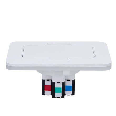 Solight vestavná podlahová zásuvka, IP55, matná bílá, obdélníkové víčko 5B322W