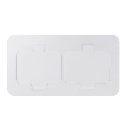 Solight vestavná podlahová dvojzásuvka, IP55, matná bílá, obdélníkové víčko 5B323W