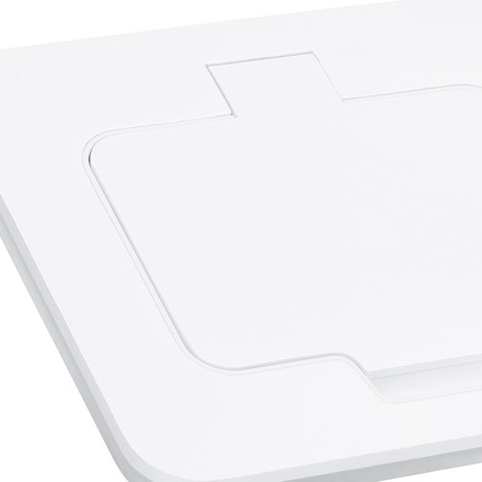 Solight vestavná podlahová dvojzásuvka, IP55, matná bílá, obdélníkové víčko 5B323W