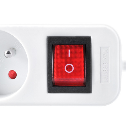 Solight prodlužovací přívod 5m, 5 zásuvek, vypínač, 16A/3680W, PVC, bílý PP53X