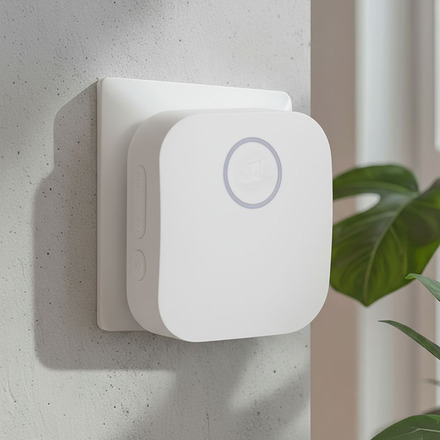 Solight bezdrátový zvonek, do zásuvky, 180m, bílý, learning code 1L80