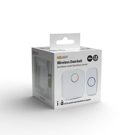 Solight bezdrátový zvonek, do zásuvky, 180m, bílý, learning code 1L80