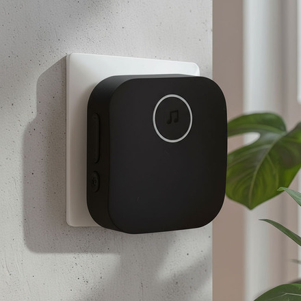 Solight bezdrátový zvonek, do zásuvky, 180m, černý, learning code 1L80B