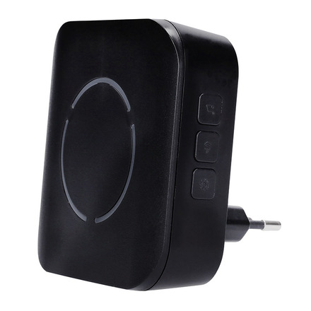 Solight bezdrátový zvonek, do zásuvky, 180m, černý, learning code 1L82B