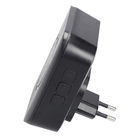 Solight bezdrátový zvonek, do zásuvky, 180m, černý, learning code 1L82B