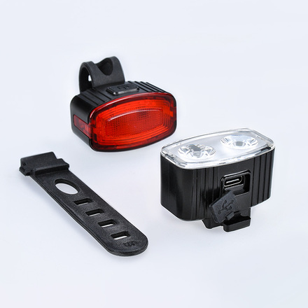 Solight set nabíjecích cyklo svítilen, 160lm přední, zadní červená, Li-Ion, USB WN47