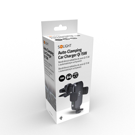 Solight bezdrátová nabíječka do auta Qi 15W s automatickým uchycením DC91Qi