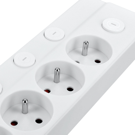 Solight prodlužovací přívod 6 zásuvek, 2m, 3 x 1mm2, bílý, 6+1 vypínač PP160