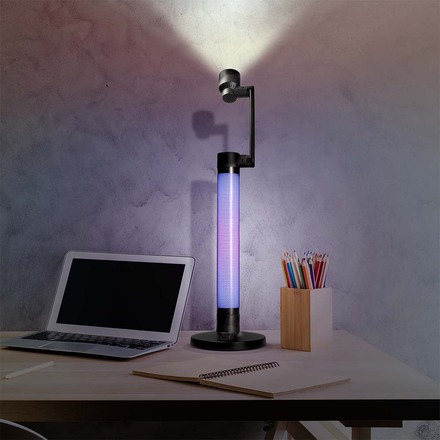 Solight LED stmívatelná lampička s RGB podsvícením, 10W, 600lm, změna chromatičnosti, dálkový ovladač WO67