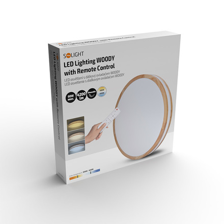 Solight LED osvětlení s dálkovým ovladačem Woody, 60W, 4200lm, 50cm, změna chromatičnosti, stmívatelné WO8008