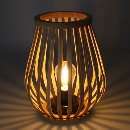 Solight bambusová lucerna s LED žárovkou, teplá bílá, 2x AA, 20cm WO3106