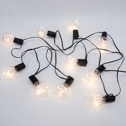 Solight venkovní řetěz s dekorativním LED žárovkami, 10x micro LED žárovka, 3m, 3xAA 1V270