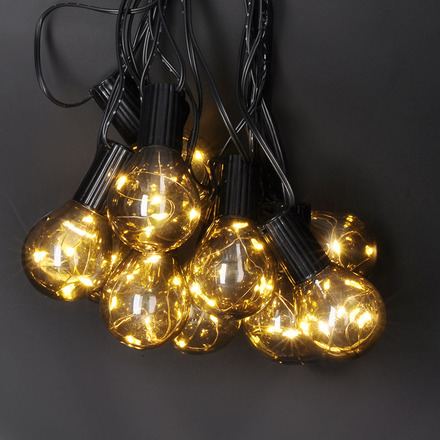 Solight venkovní řetěz s dekorativním LED žárovkami, 10x micro LED žárovka, 3m, 3xAA 1V270
