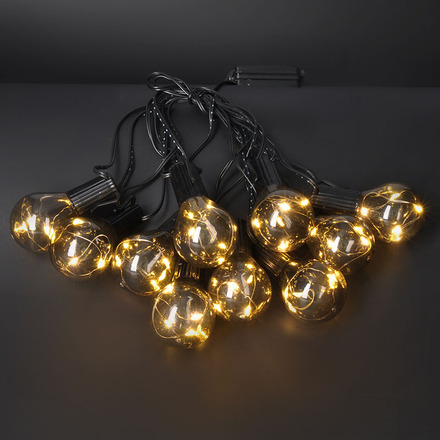 Solight venkovní řetěz s dekorativním LED žárovkami, 10x micro LED žárovka, 3m, 3xAA 1V270