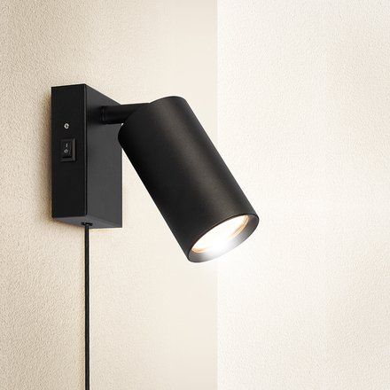 Solight nástěnná lampička CELE, 1x GU10, černá WO3002-B