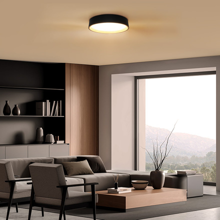 Solight LED osvětlení s dálkovým ovladačem Larios Black, 48W, 3360lm, 39cm, změna chromatičnosti, stmívatelné WO8016