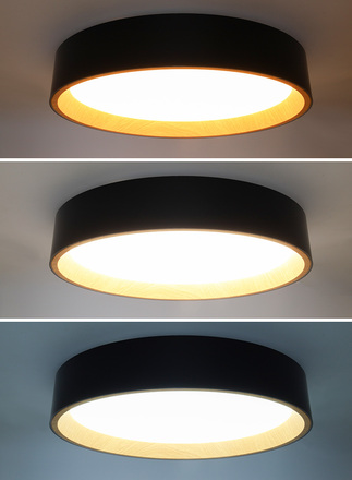 Solight LED osvětlení s dálkovým ovladačem Larios Black, 48W, 3360lm, 39cm, změna chromatičnosti, stmívatelné WO8016