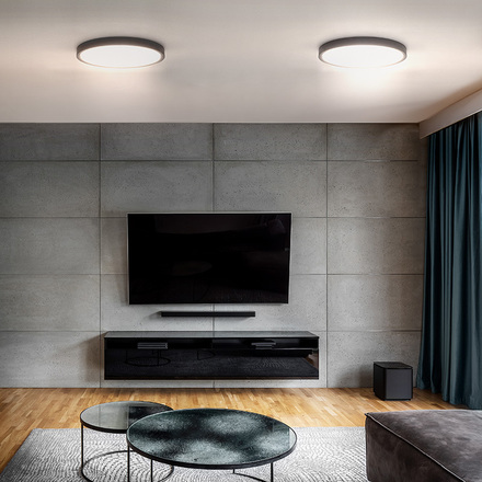 Solight LED osvětlení s dálkovým ovladačem Estela Black, 36W, 2700lm, 30cm, změna chromatičnosti, stmívatelné WO8018