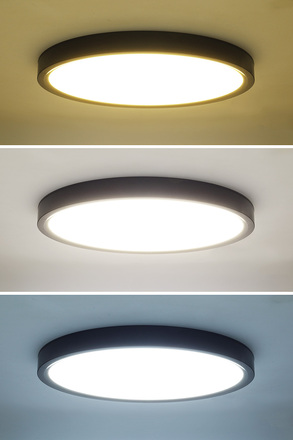 Solight LED osvětlení s dálkovým ovladačem Estela Black, 36W, 2700lm, 30cm, změna chromatičnosti, stmívatelné WO8018