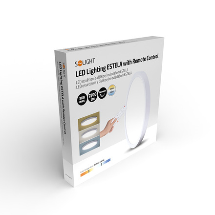 Solight LED osvětlení s dálkovým ovladačem Estela White, 36W, 2700lm, 30cm, změna chromatičnosti, stmívatelné WO8019