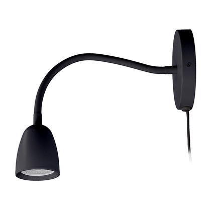 Solight LED nástěnná lampička, stmívatelná, 4W, 280lm, 3000K, černá WO54-B