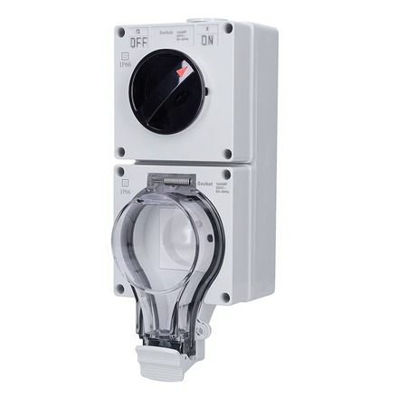 Solight zásuvka IP66 s vypínačem, vodotěsná a prachotěsná 5B351