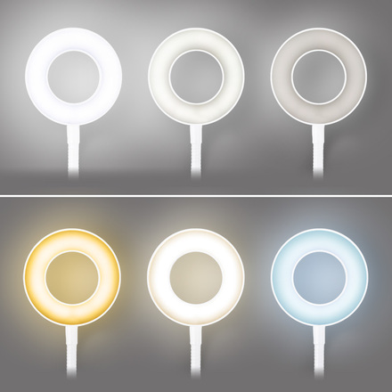 Solight LED stmívatelná stolní lampička s klipem bílá, 300lm, nastavitelná teplota světla, USB WO66-W