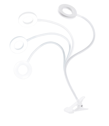 Solight LED stmívatelná stolní lampička s klipem bílá, 300lm, nastavitelná teplota světla, USB WO66-W