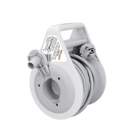 Solight prodlužovací přívod na bubnu 10m, 3 zásuvky, šedý kabel, 3x 1,5mm2 PB25