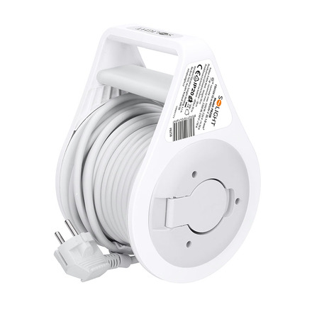 Solight prodlužovací přívod na bubnu 10m, 3 zásuvky, šedý kabel, 3x 1,0mm2 PB25B