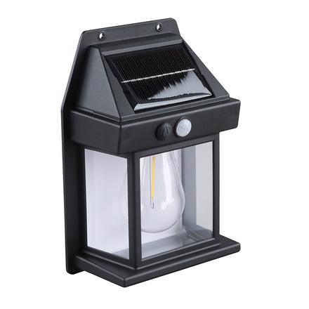 Solight LED solární lucerna nástěnná, teplá bílá, 12x17cm, černá WL918