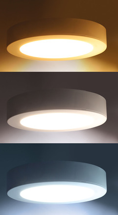 Solight LED mini panel koupelnový 2v1, 3CCT, podhledový/přisazený, 24W, 2040lm, IP54, bílá, kulatý WD244-W